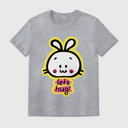 Футболка хлопковая мужская Зайчик давай обниматься, цвет: меланж