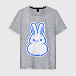 Футболка хлопковая мужская White bunny, цвет: меланж