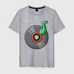 Футболка хлопковая мужская Vinyl music, цвет: меланж