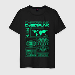 Футболка хлопковая мужская Cyberpunk streetwear, цвет: черный