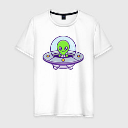 Футболка хлопковая мужская Green alien, цвет: белый