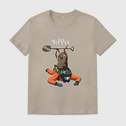 Футболка хлопковая мужская Lethal Company: Bug Winner, цвет: миндальный