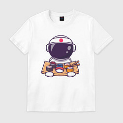 Футболка хлопковая мужская Space sushi, цвет: белый