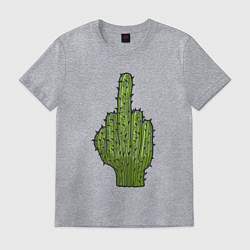 Футболка хлопковая мужская Cactus fuck, цвет: меланж