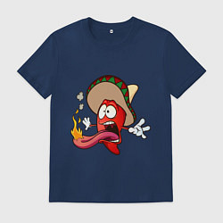 Футболка хлопковая мужская Горячий мексиканский перец, цвет: тёмно-синий