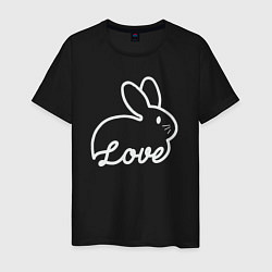 Футболка хлопковая мужская Love bunny, цвет: черный