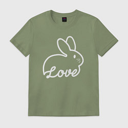 Футболка хлопковая мужская Love bunny, цвет: авокадо