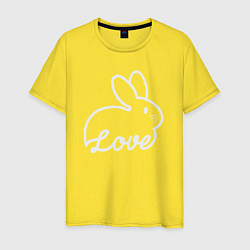 Футболка хлопковая мужская Love bunny, цвет: желтый