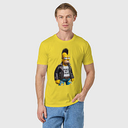 Футболка хлопковая мужская The harsh Homer Simpson - punks not dead, цвет: желтый — фото 2