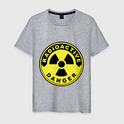 Футболка хлопковая мужская Danger radiation sign, цвет: меланж