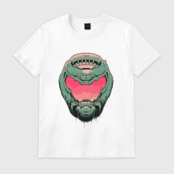 Футболка хлопковая мужская Pink Doomguy, цвет: белый