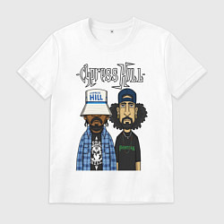 Футболка хлопковая мужская Cypress hill - B Real and Sen Dog, цвет: белый