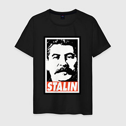 Футболка хлопковая мужская USSR Stalin, цвет: черный
