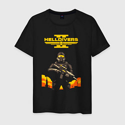 Футболка хлопковая мужская Helldivers 2: War, цвет: черный