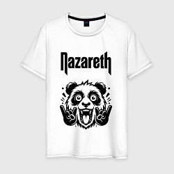 Футболка хлопковая мужская Nazareth - rock panda, цвет: белый