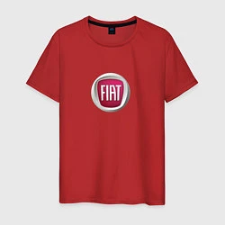 Футболка хлопковая мужская FIAT sport auto logo, цвет: красный