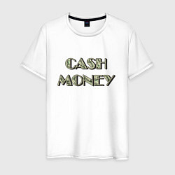 Футболка хлопковая мужская Cash money, цвет: белый