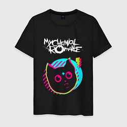 Футболка хлопковая мужская My Chemical Romance rock star cat, цвет: черный