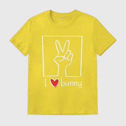 Футболка хлопковая мужская I love bunny, цвет: желтый