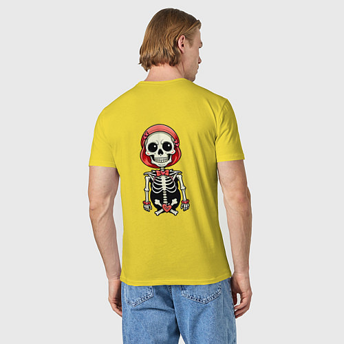 Мужская футболка Скелет с бабочкой красный / Желтый – фото 4