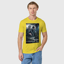 Футболка хлопковая мужская Гуан Лу Сяоши Чэн в костюмах, цвет: желтый — фото 2