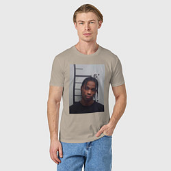 Футболка хлопковая мужская Travis Scott magshot, цвет: миндальный — фото 2