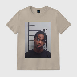 Футболка хлопковая мужская Travis Scott magshot, цвет: миндальный