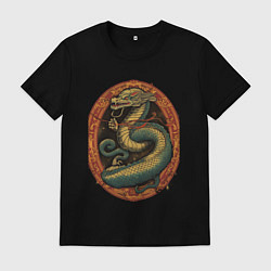 Футболка хлопковая мужская Дракон Муай Тай, цвет: черный