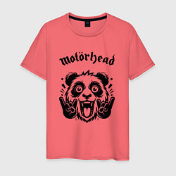 Футболка хлопковая мужская Motorhead - rock panda, цвет: коралловый