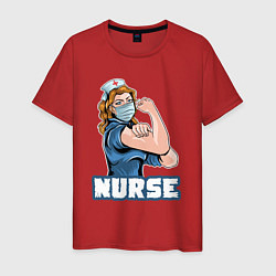 Футболка хлопковая мужская Good nurse, цвет: красный