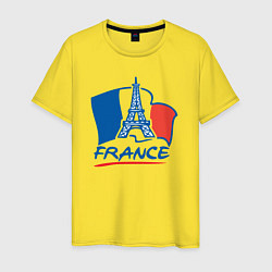 Футболка хлопковая мужская France, цвет: желтый