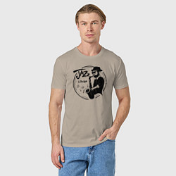 Футболка хлопковая мужская Jazz lover, цвет: миндальный — фото 2