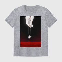 Футболка хлопковая мужская Евангелион талисман Рей, цвет: меланж