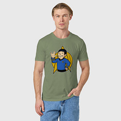 Футболка хлопковая мужская Мистер Спок, цвет: авокадо — фото 2