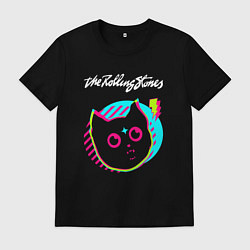 Футболка хлопковая мужская Rolling Stones rock star cat, цвет: черный