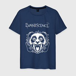 Футболка хлопковая мужская Evanescence rock panda, цвет: тёмно-синий