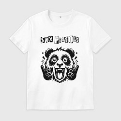 Футболка хлопковая мужская Sex Pistols - rock panda, цвет: белый