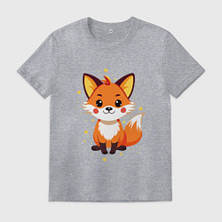 Мужская футболка Милая лисичка со звездочками