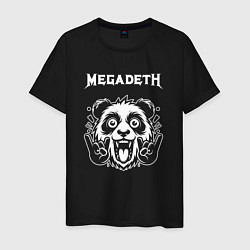 Футболка хлопковая мужская Megadeth rock panda, цвет: черный