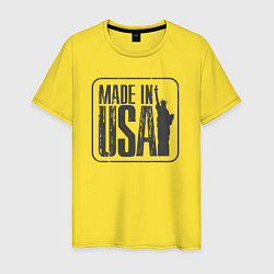 Футболка хлопковая мужская Сделано в США, цвет: желтый