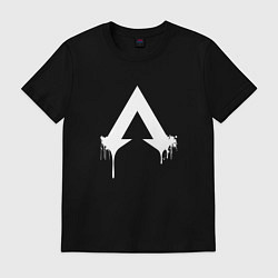 Футболка хлопковая мужская Логотип Apex с подтеками, цвет: черный