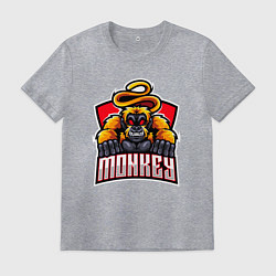 Футболка хлопковая мужская Monkey team, цвет: меланж
