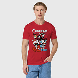 Футболка хлопковая мужская Cuphead - devil, цвет: красный — фото 2
