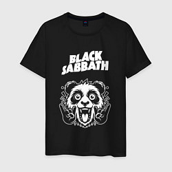 Футболка хлопковая мужская Black Sabbath rock panda, цвет: черный
