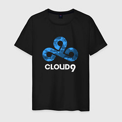 Футболка хлопковая мужская Cloud9 - blue cloud logo, цвет: черный