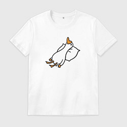 Футболка хлопковая мужская Гусь пожалуй поваляюсь, цвет: белый