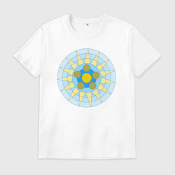 Футболка хлопковая мужская Окружности со звездой, цвет: белый
