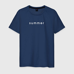 Футболка хлопковая мужская Summer минимализм, цвет: тёмно-синий