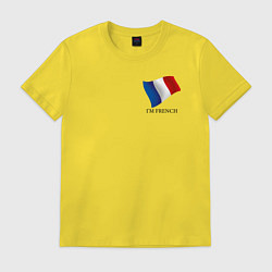 Футболка хлопковая мужская Im French - motto, цвет: желтый