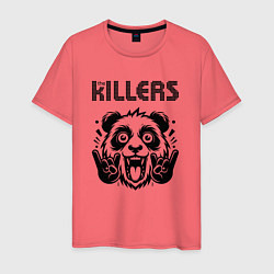 Футболка хлопковая мужская The Killers - rock panda, цвет: коралловый